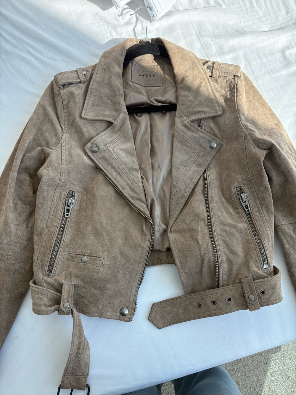 BLANK NYC BROWN GENUINE SUEDE MOTO JACKET M